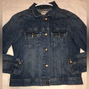 Mudd Youth Girls Dark Wash Denim Jean Jacket size XL (16) cowgirl western Y2k